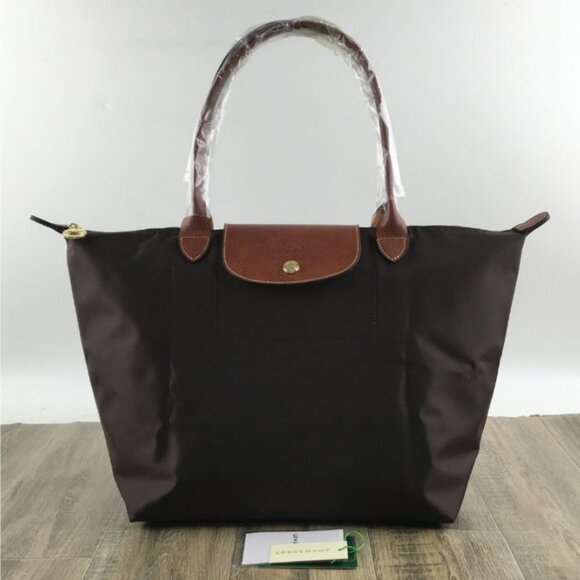 NWT Large Longchamp Le Pliage Original Black Handbag 2Way Canvas Shoulder Tote L - Picture 1 of 8